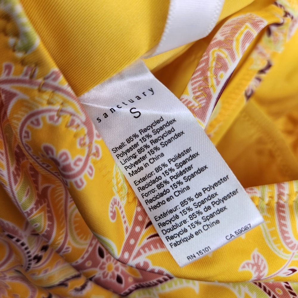 Sanctuary‎ Swim Mango Paisley One Piece Swimsuit Size S Halter Backless NWT - Picture 6 of 6